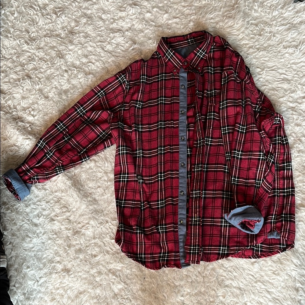 Izod Red and Black Plaid Shirt vintage 3